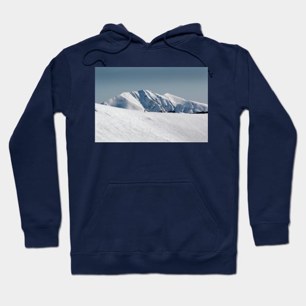 Snow on the mountainside 2 Hoodie by jwwallace